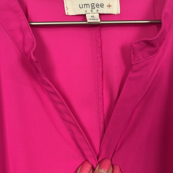 Umgee Womens Midi Dress XL Pink/Purple Sleeveless Button Down Hi-lo Elegant Chic - Picture 3 of 12